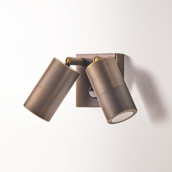 Pooky - Motion Sensor Double Portreath Ip65 Adjustable Pillar Light - Bronze