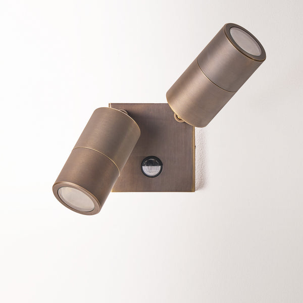 Pooky - Motion Sensor Double Portreath Ip65 Adjustable Pillar Light - Bronze