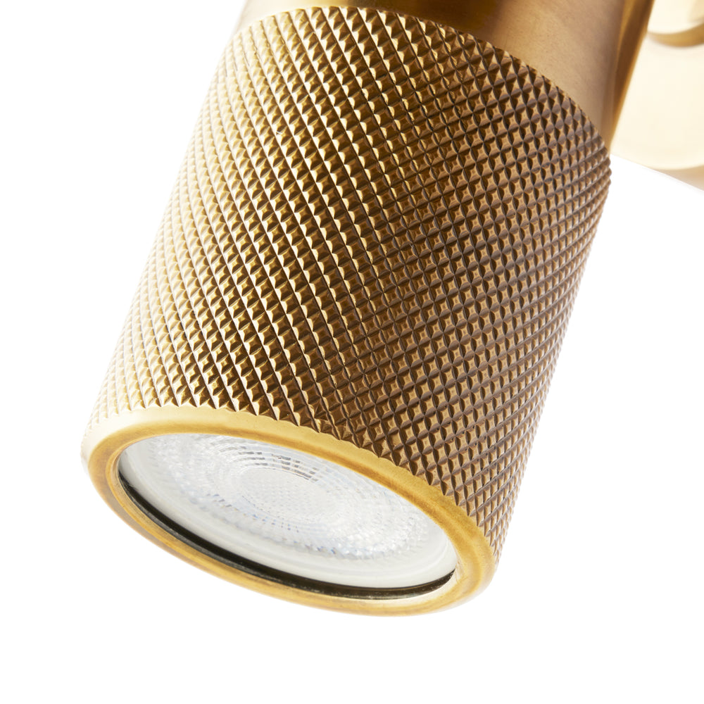 Pooky - Adjustable Portreath IP65 Wall Light - Knurled Brass