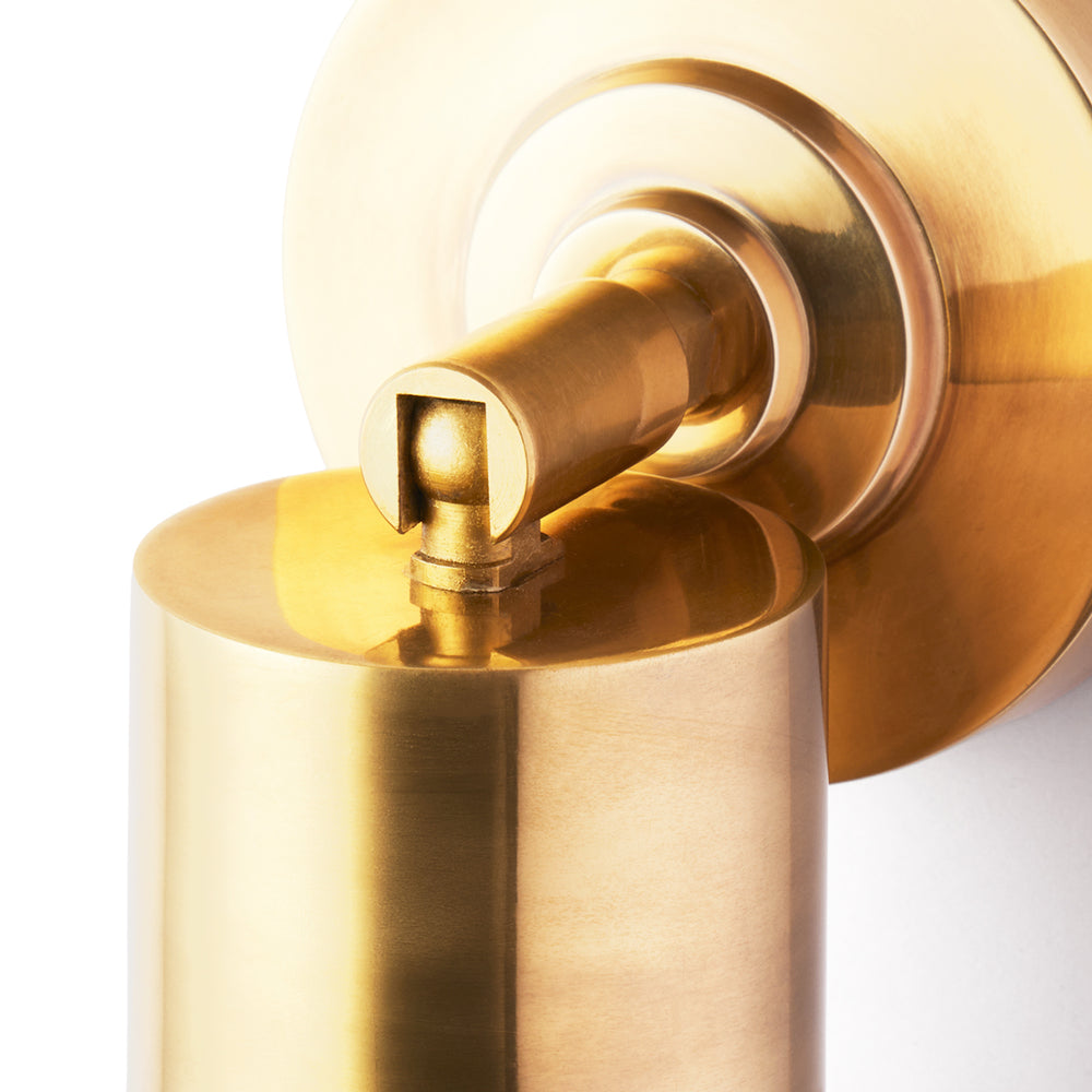 Pooky - Adjustable Portreath IP65 Wall Light - Knurled Brass