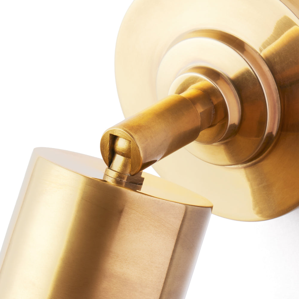 Pooky - Adjustable Portreath IP65 Wall Light - Knurled Brass