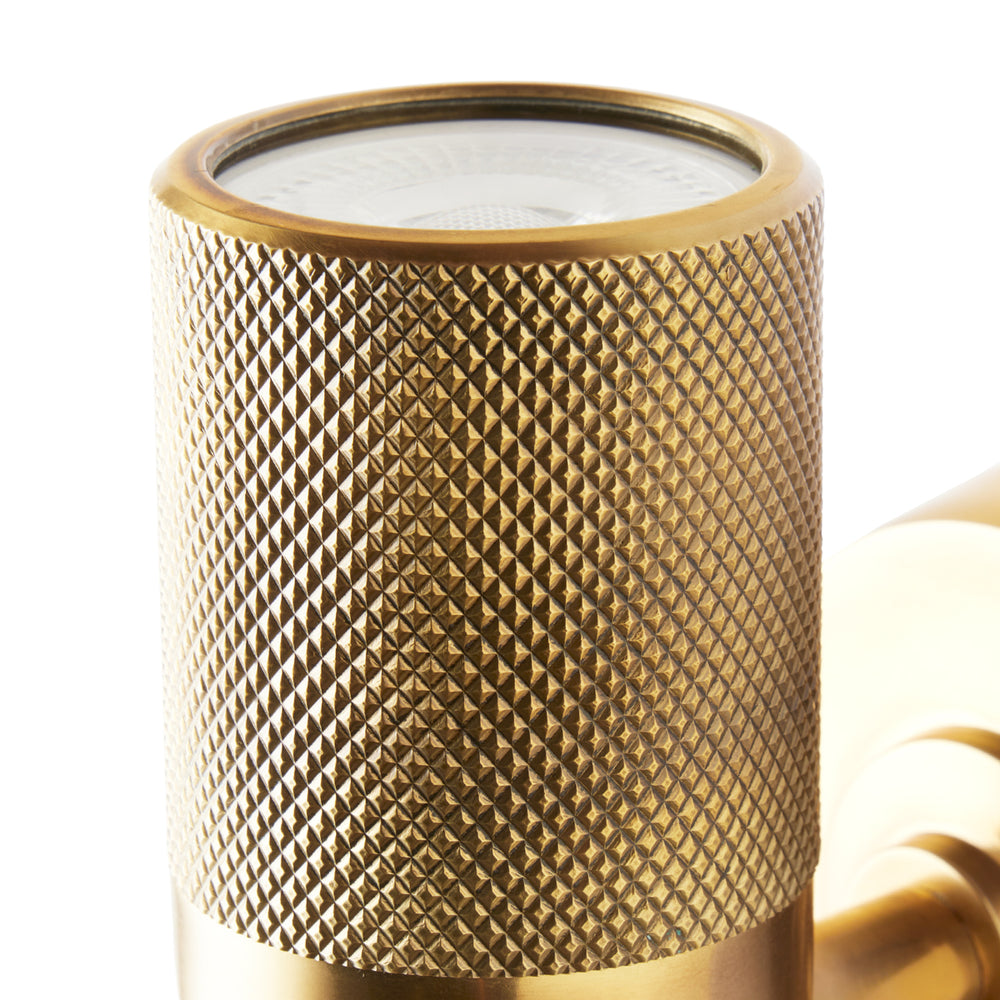 Pooky - Up and Down Portreath IP65 Wall Light - Knurled Brass
