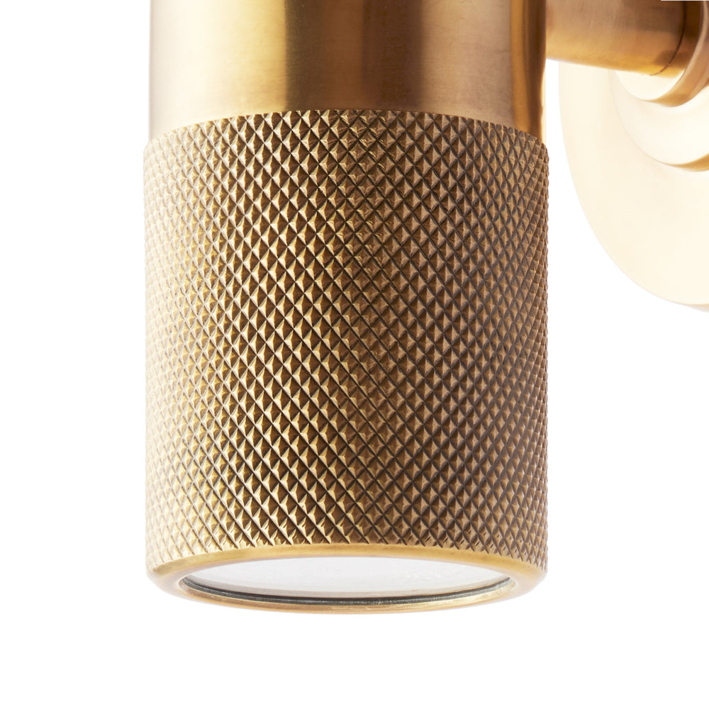 Pooky - Up and Down Portreath IP65 Wall Light - Knurled Brass
