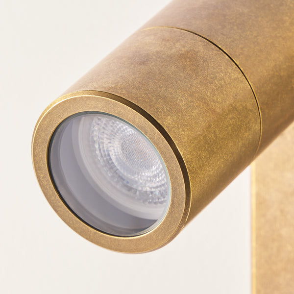 Pooky - Motion Sensor Portreath Ip65 Adjustable Pillar Light - Aged Brass