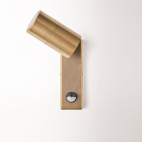 Pooky - Motion Sensor Portreath Ip65 Adjustable Pillar Light - Aged Brass