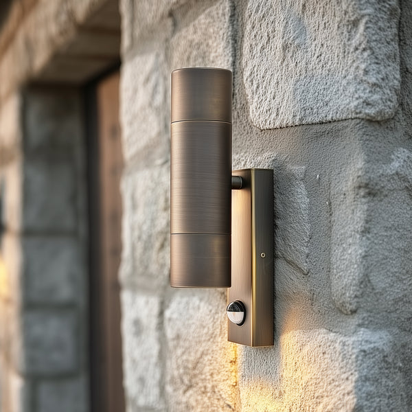 Pooky - Motion Sensor Portreath Up And Down Ip65 Pillar Light - Bronze
