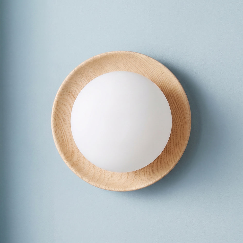 Pooky - Rondel Wall Light - Natural Wood