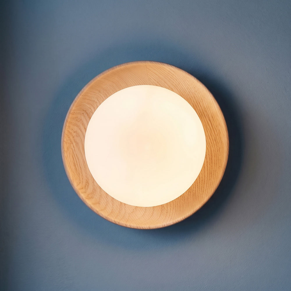 Pooky - Rondel Wall Light - Natural Wood
