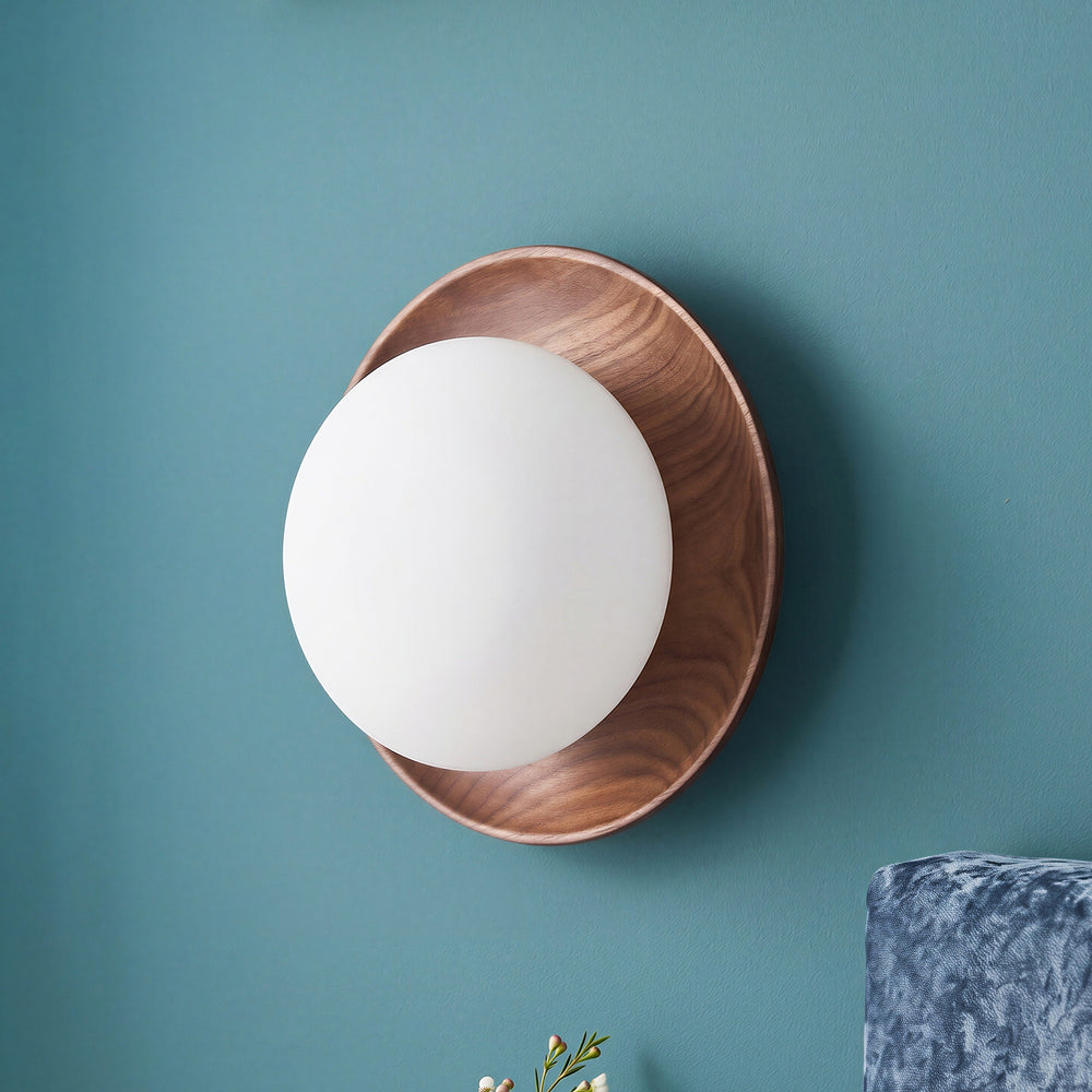 Pooky - Rondel Wall Light - Dark Walnut