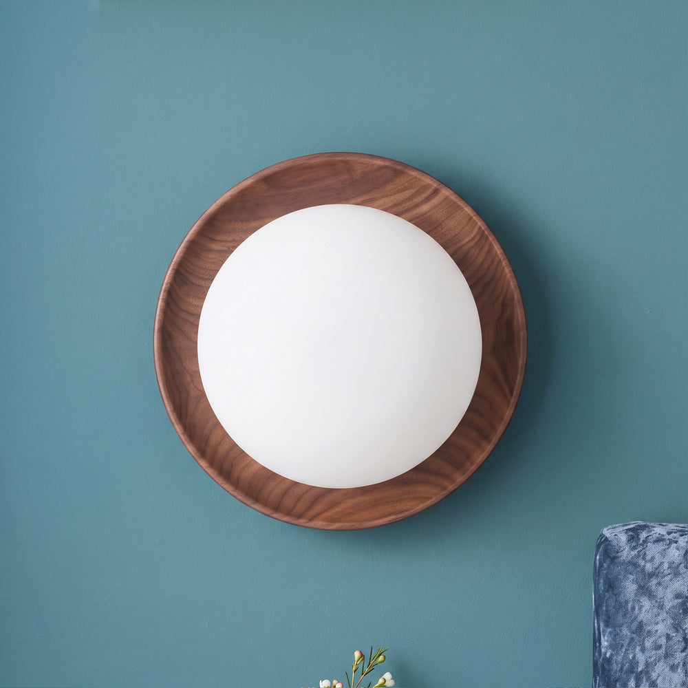 Pooky - Rondel Wall Light - Dark Walnut