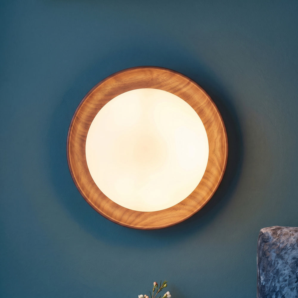 Pooky - Rondel Wall Light - Dark Walnut