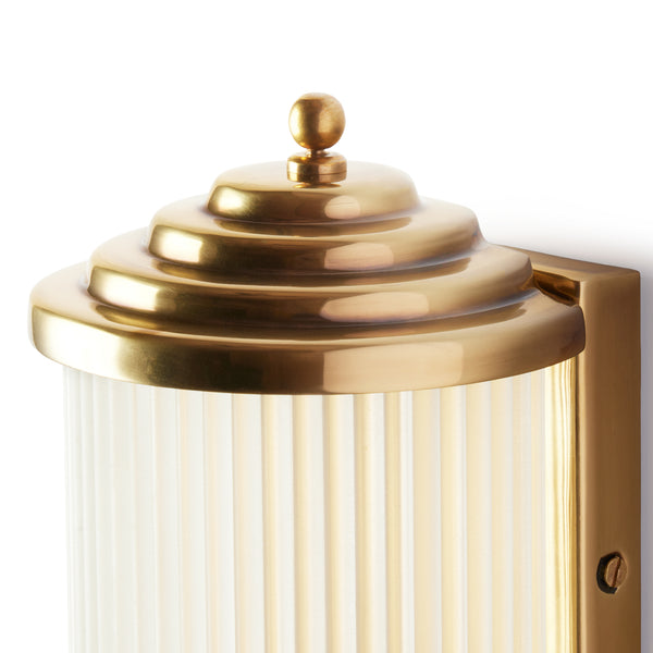 Pooky - Deco Baby Roddy ip44 Rated Wall Light - Brass and Frosted Glass