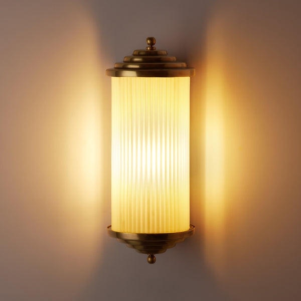 Pooky - Deco Baby Roddy ip44 Rated Wall Light - Brass and Frosted Glass