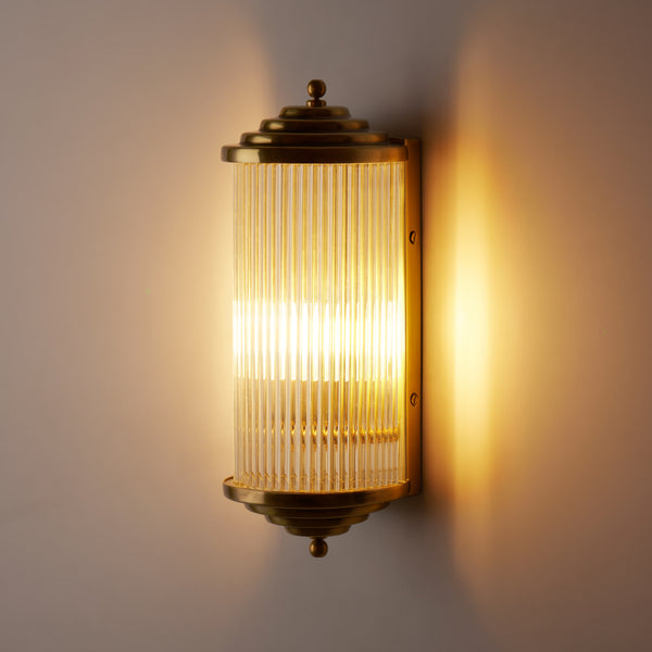 Pooky - Deco Baby Roddy ip44 Rated Wall Light - Brass and Glass