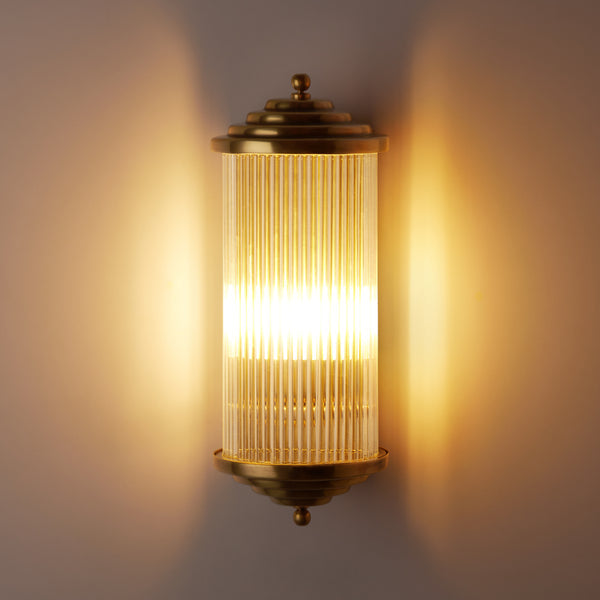 Pooky - Deco Baby Roddy ip44 Rated Wall Light - Brass and Glass
