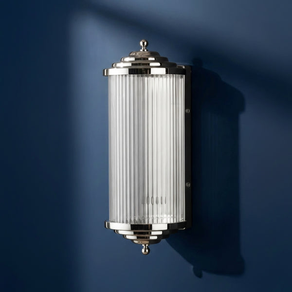 Pooky - Deco Baby Roddy ip44 rated Wall Light - Nickel with Glass Rods