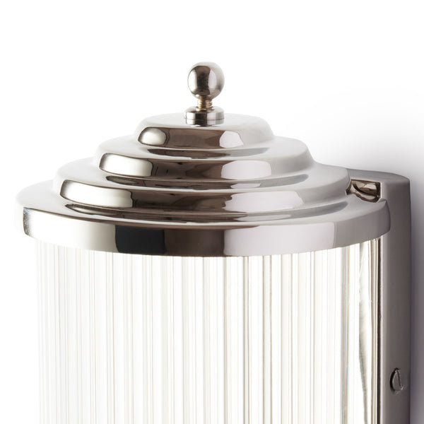 Pooky - Deco Baby Roddy ip44 rated Wall Light - Nickel with Glass Rods