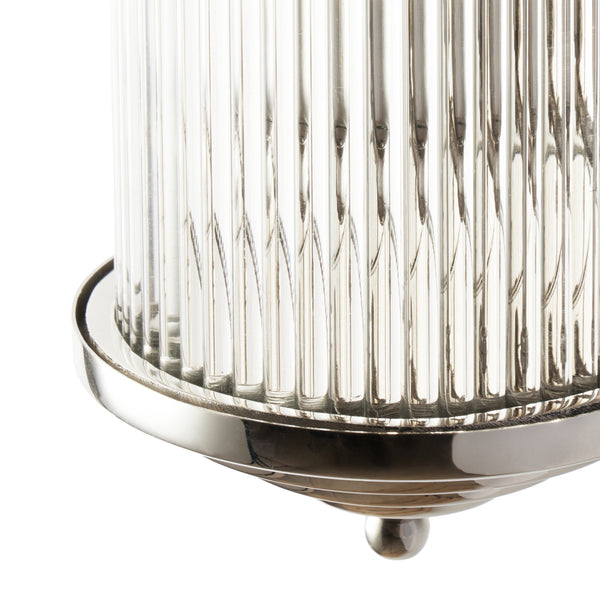 Pooky - Deco Baby Roddy ip44 rated Wall Light - Nickel with Glass Rods