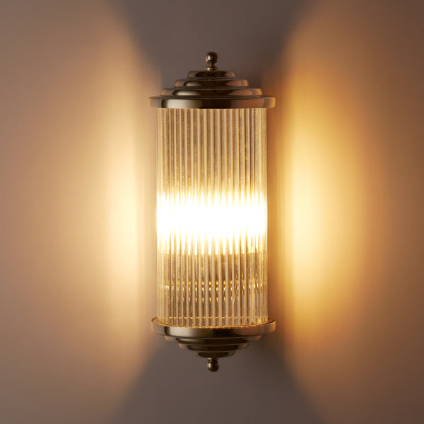 Pooky - Deco Baby Roddy ip44 rated Wall Light - Nickel with Glass Rods