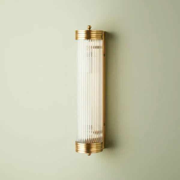 Pooky - Long Roddy ip44 Wall Light - Brass with Glass Rods