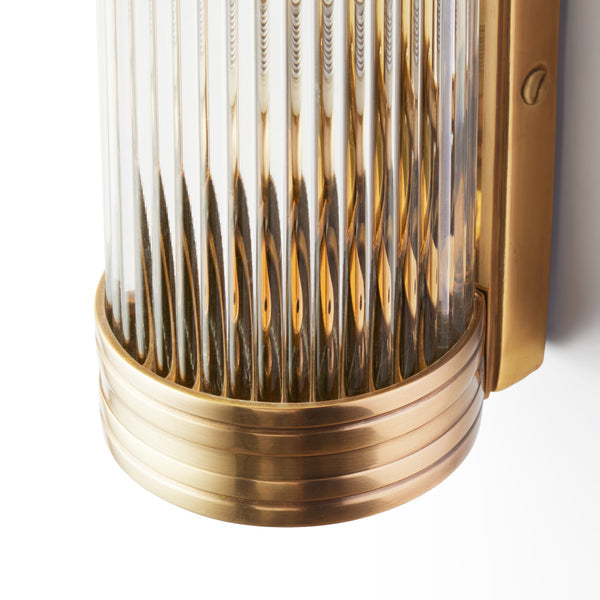 Pooky - Long Roddy ip44 Wall Light - Brass with Glass Rods