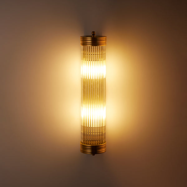 Pooky - Long Roddy ip44 Wall Light - Brass with Glass Rods