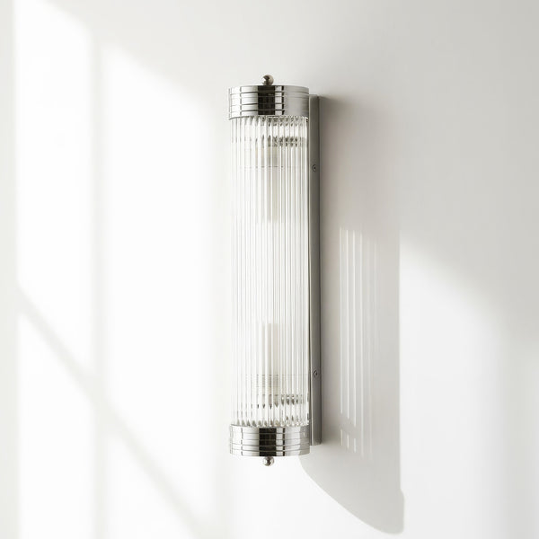 Pooky - Long roddy ip44 Wall Light - Nickel and Glass