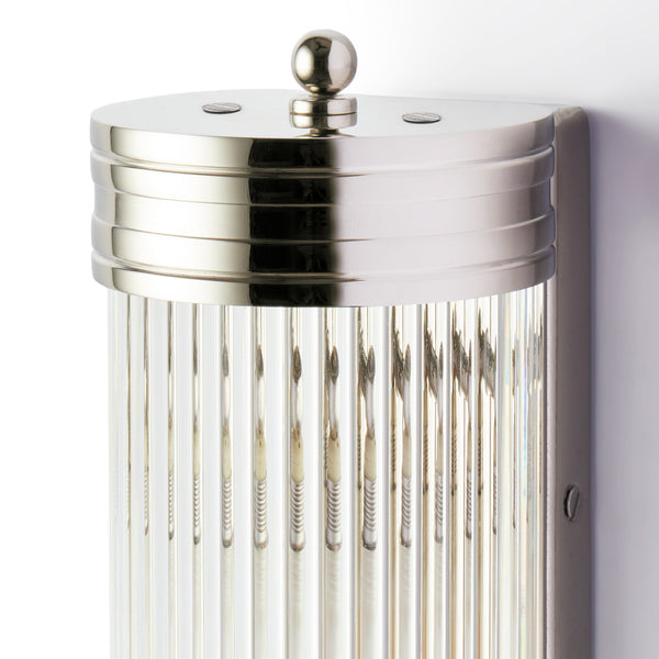 Pooky - Long roddy ip44 Wall Light - Nickel and Glass
