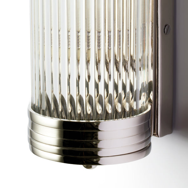 Pooky - Long roddy ip44 Wall Light - Nickel and Glass