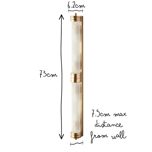 Pooky - Rodtastic ip44 Wall Light - Brass and Frosted Glass