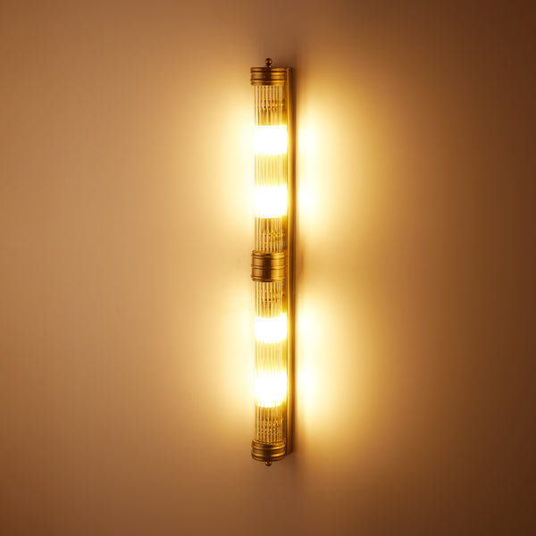 Pooky - Rodtastic ip44 Wall Light - Brass with Glass Rods