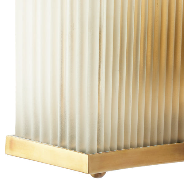 Pooky - Rectangular Roddy ip44 Rated Wall Light - Brass and Frosted Glass