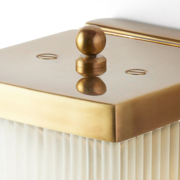 Pooky - Rectangular Roddy ip44 Rated Wall Light - Brass and Frosted Glass