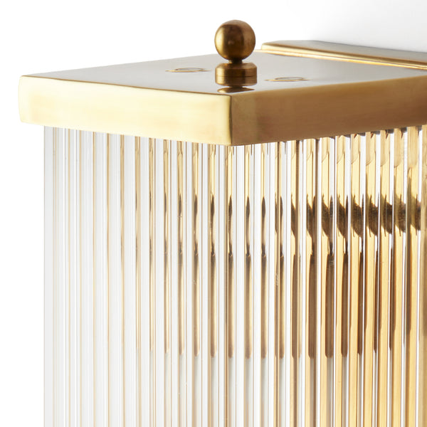 Pooky - Rectangular Roddy ip44 Rated Wall Light - Brass and Glass