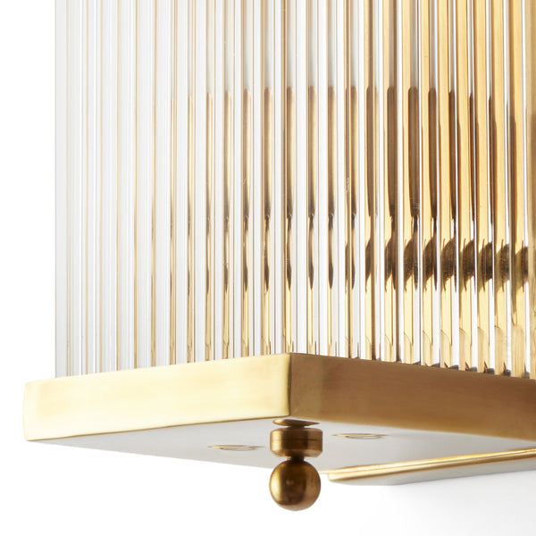 Pooky - Rectangular Roddy ip44 Rated Wall Light - Brass and Glass