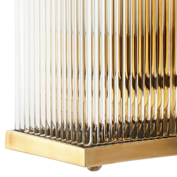 Pooky - Rectangular Roddy ip44 Rated Wall Light - Brass and Glass