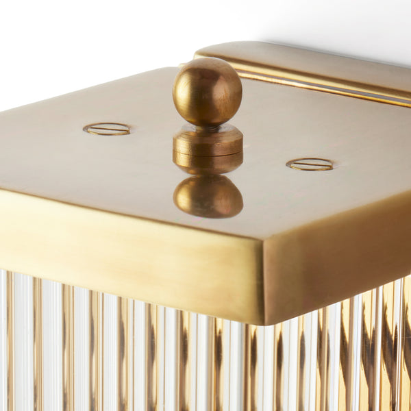 Pooky - Rectangular Roddy ip44 Rated Wall Light - Brass and Glass