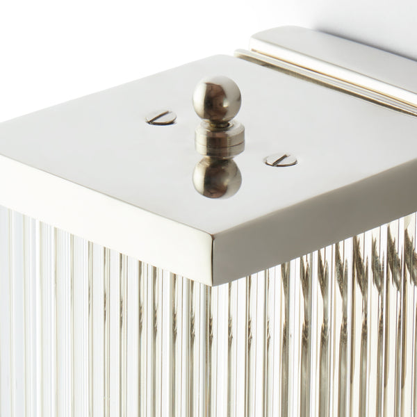 Pooky - Rectangular Roddy ip44 Rated Wall Light - Nickel and Glass