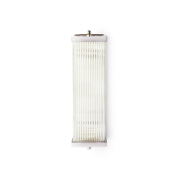 Pooky - Rectangular Roddy ip44 Rated Wall Light - Nickel and Glass