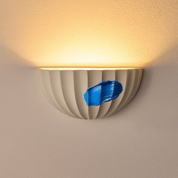 Pooky - Large Ruckle Wall light - Paintable Finish