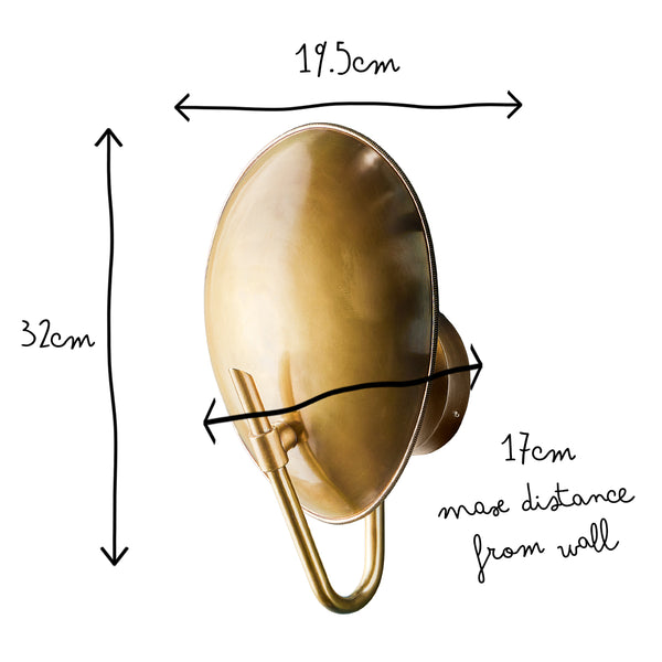 Pooky - Scoop Wall Light - Antique Brass