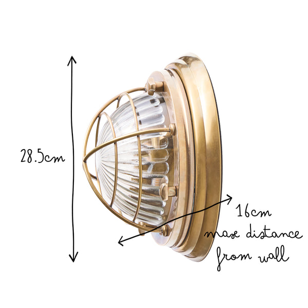 Pooky - Saturina Ip54 Flush Light - Outdoor - Brass and Glass