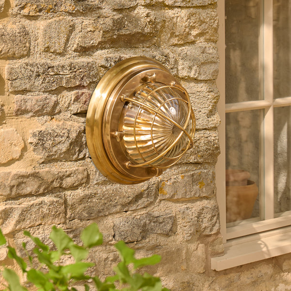 Pooky - Saturina Ip54 Flush Light - Outdoor - Brass and Glass