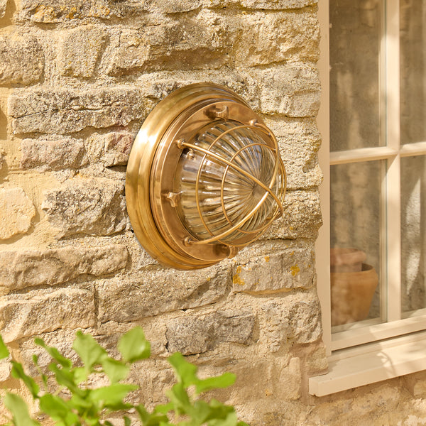 Pooky - Saturina Ip54 Flush Light - Outdoor - Brass and Glass