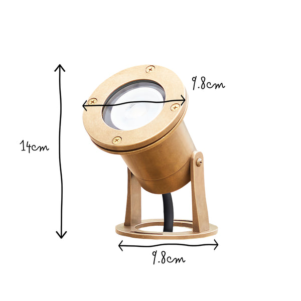 Pooky - Zennor Ip65 Garden Spotlight - Adjustable Bracket - Brass