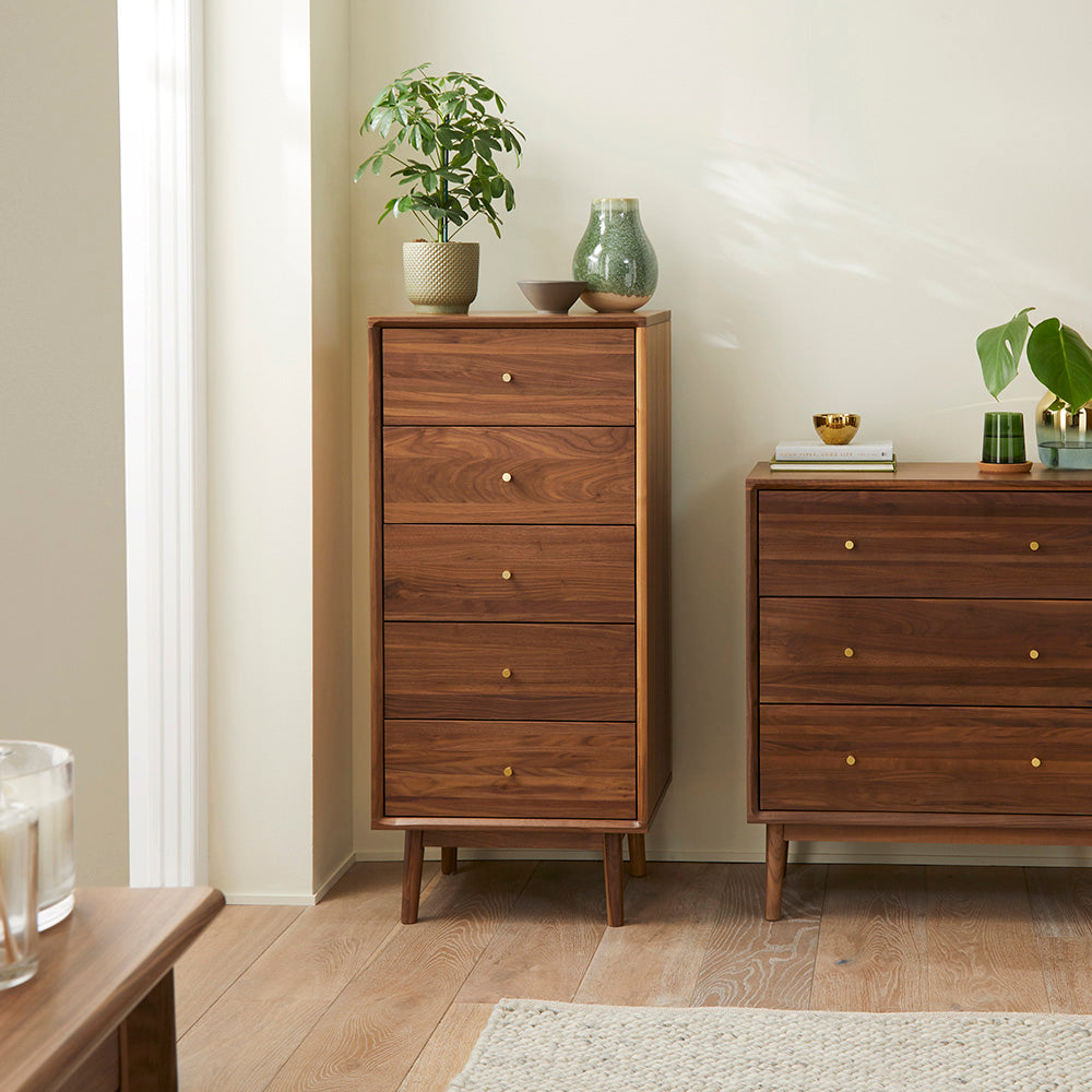 Fishe & Lilly Wright Walnut Chest of 3 Drawers