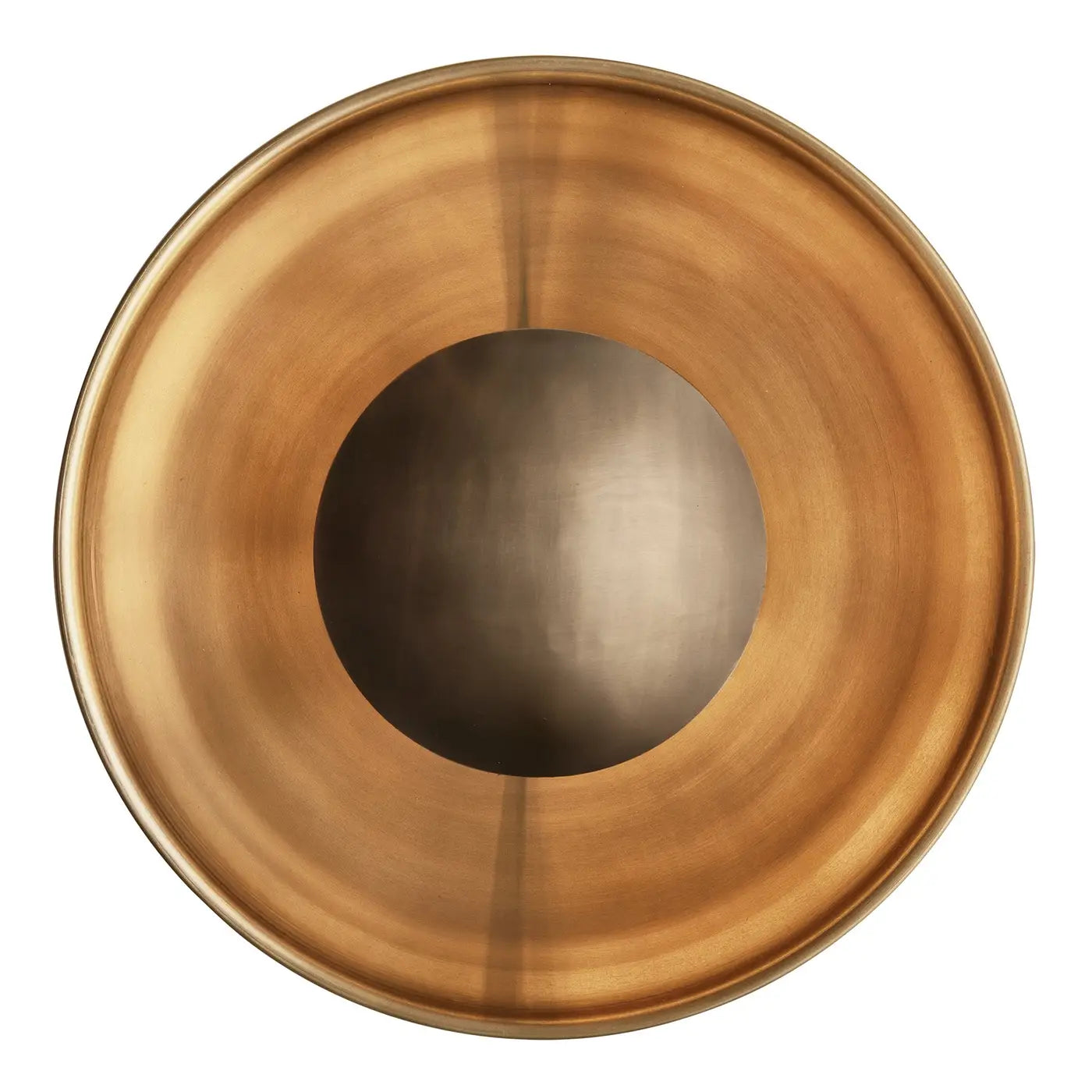 Industville Boston Round Metal Diffuser Wall Light Flush Mount 13 inch - Brass