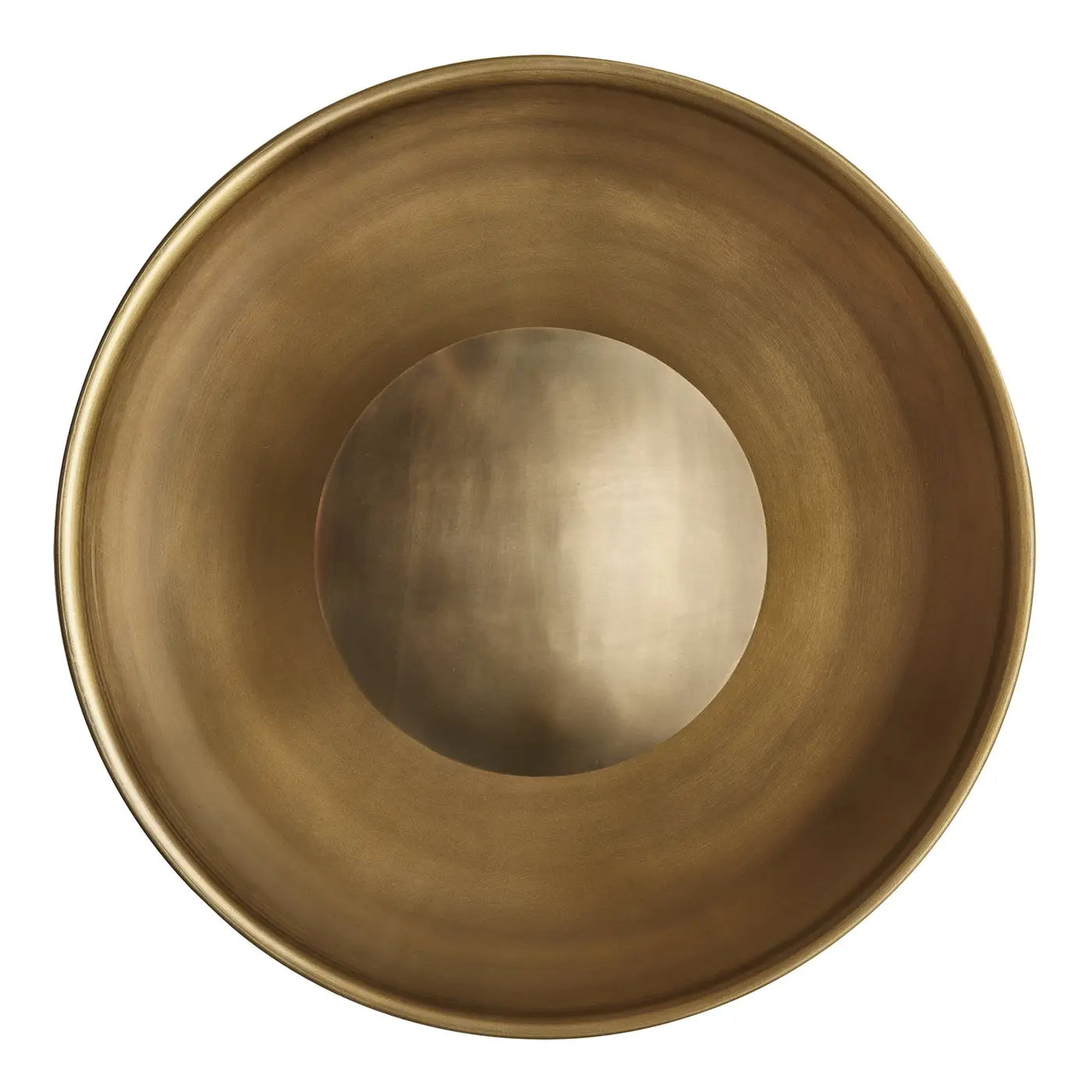 Industville Boston Round Metal Diffuser Wall Light Flush Mount 13 inch - Brass