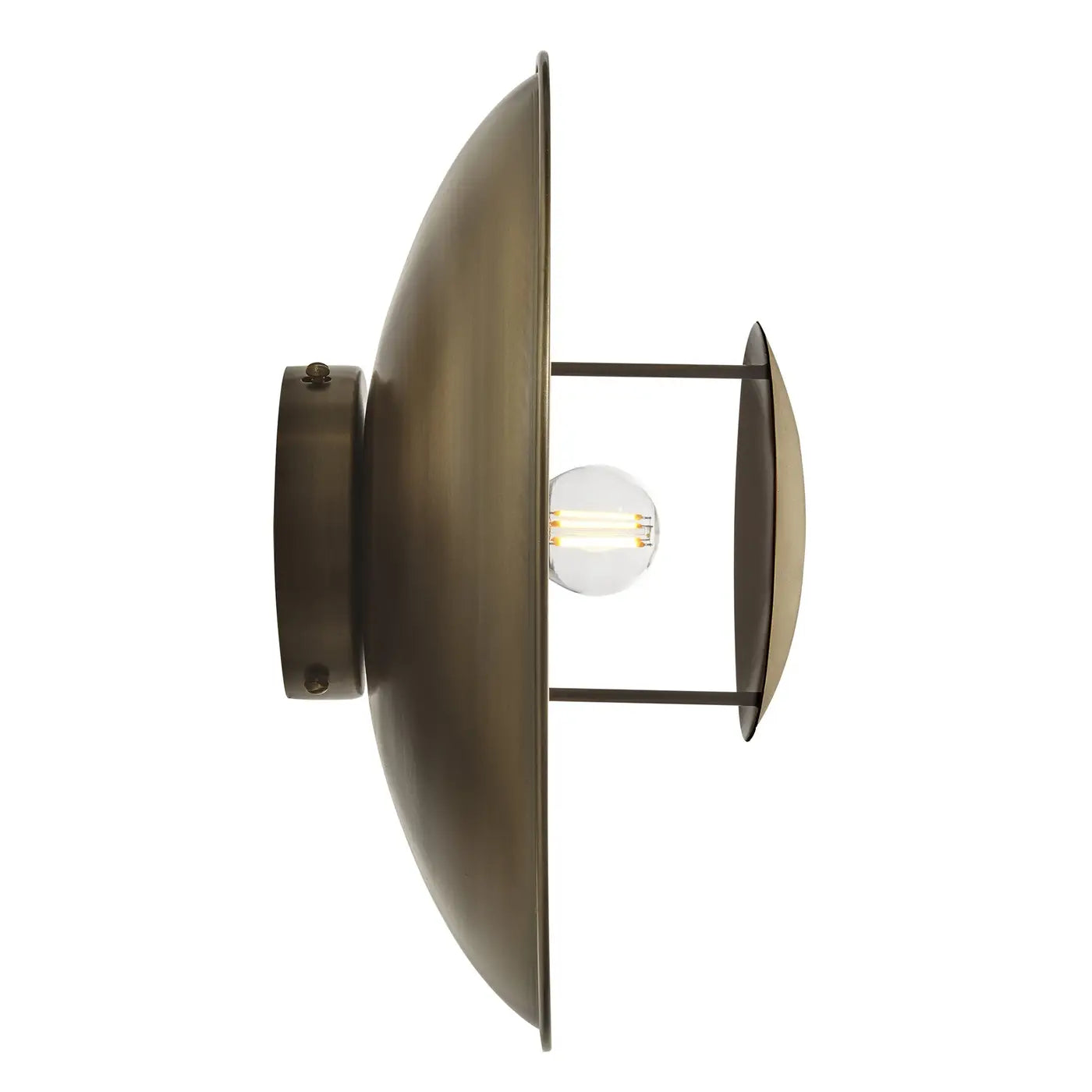 Industville Boston Round Metal Diffuser Wall Light Flush Mount 13 inch - Brass