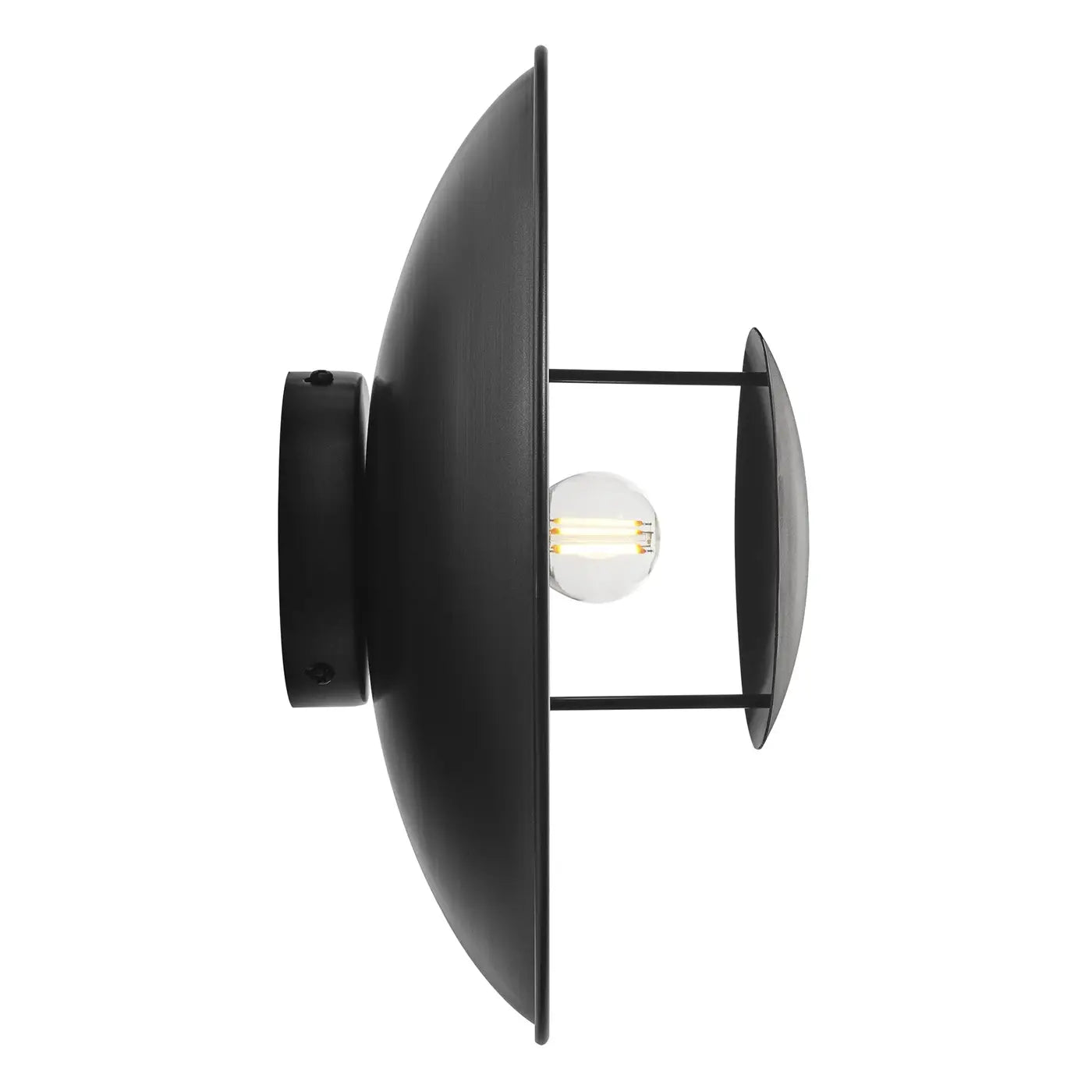 Industville Boston Round Metal Diffuser Wall Light Flush Mount 13 inch - Pewter